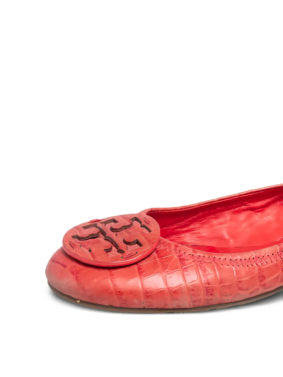 2023 Croc Embossed Leather Ballet Flats 3