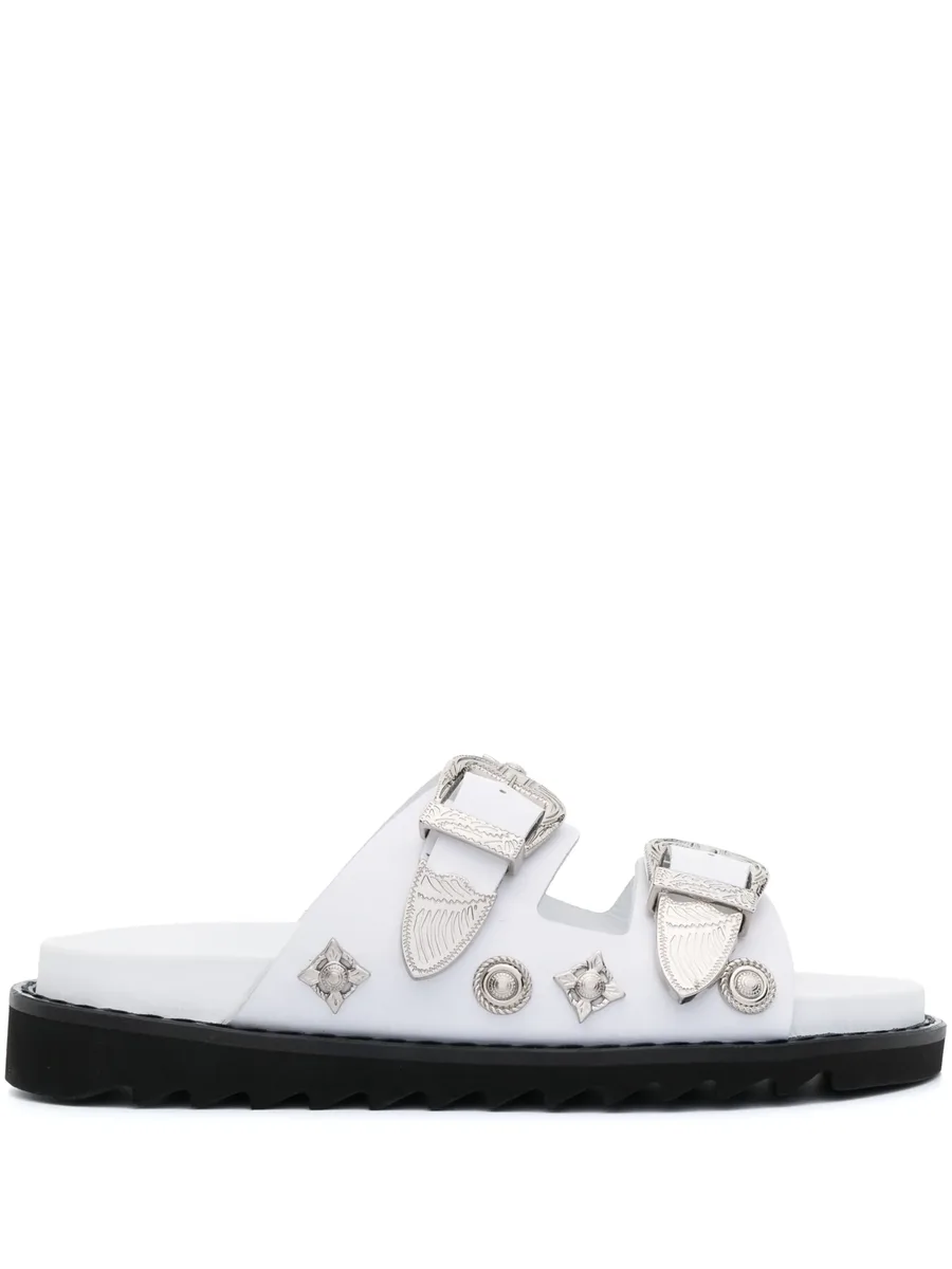 double-buckle slip-on sandals 2