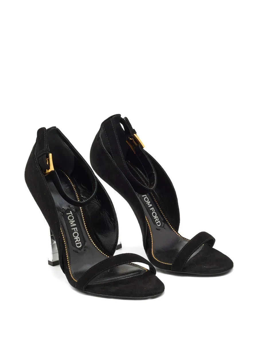 Pre-owned 110mm suede sandals 4