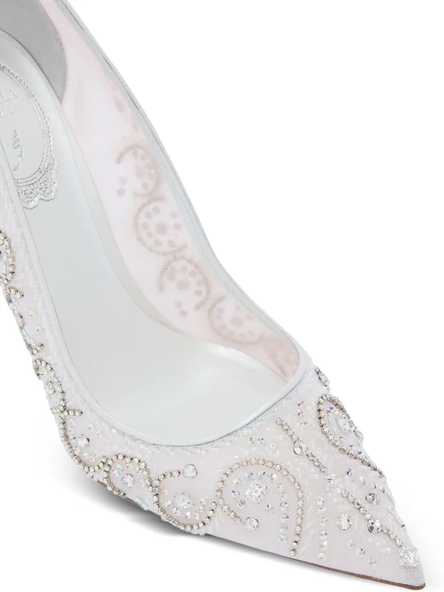 Jahanara crystal-embellished mesh pumps 9