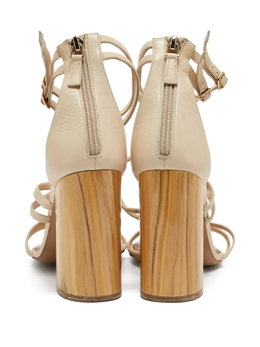 pre-owned 100mm leather sandals 8