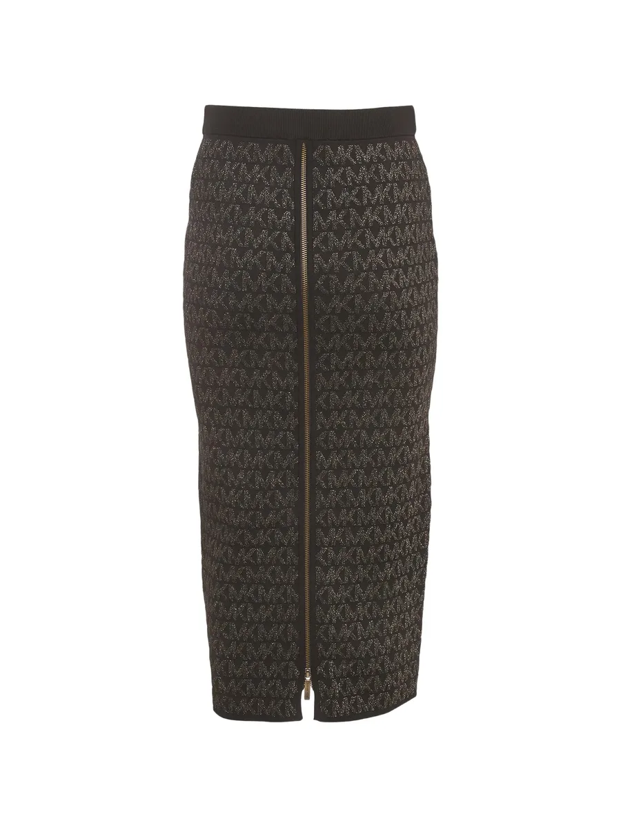 monogram pencil midi skirt 2