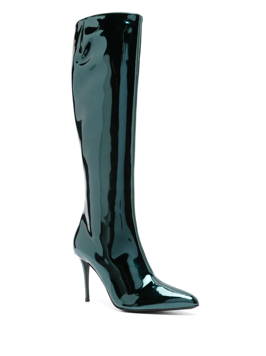 95mm pointed-toe leather boots 3