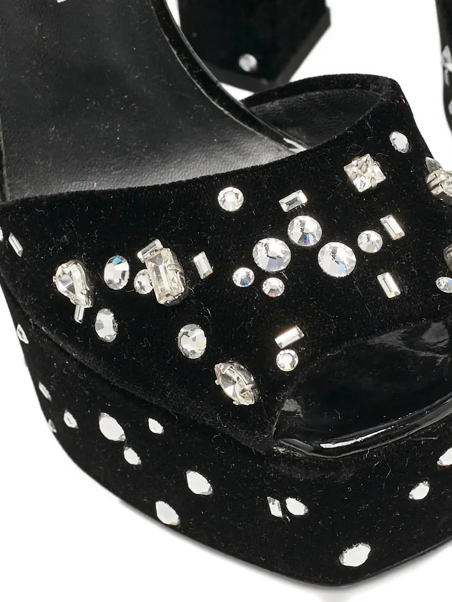 velvet embellishment sandals 5