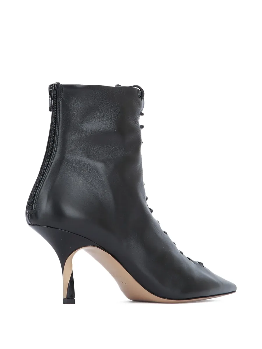 75mm leather heeled ankle boots 5