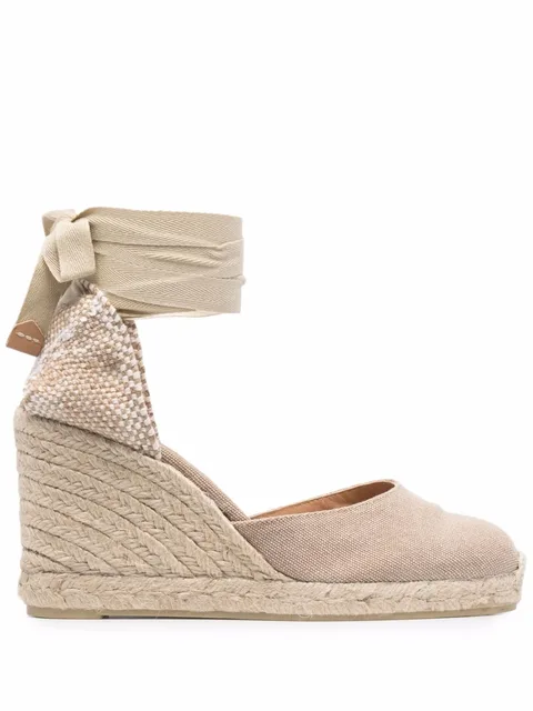 Carina lace-up wedge-heel espadrilles