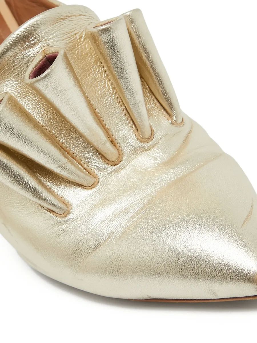 pre-owned 75mm leather mules 13