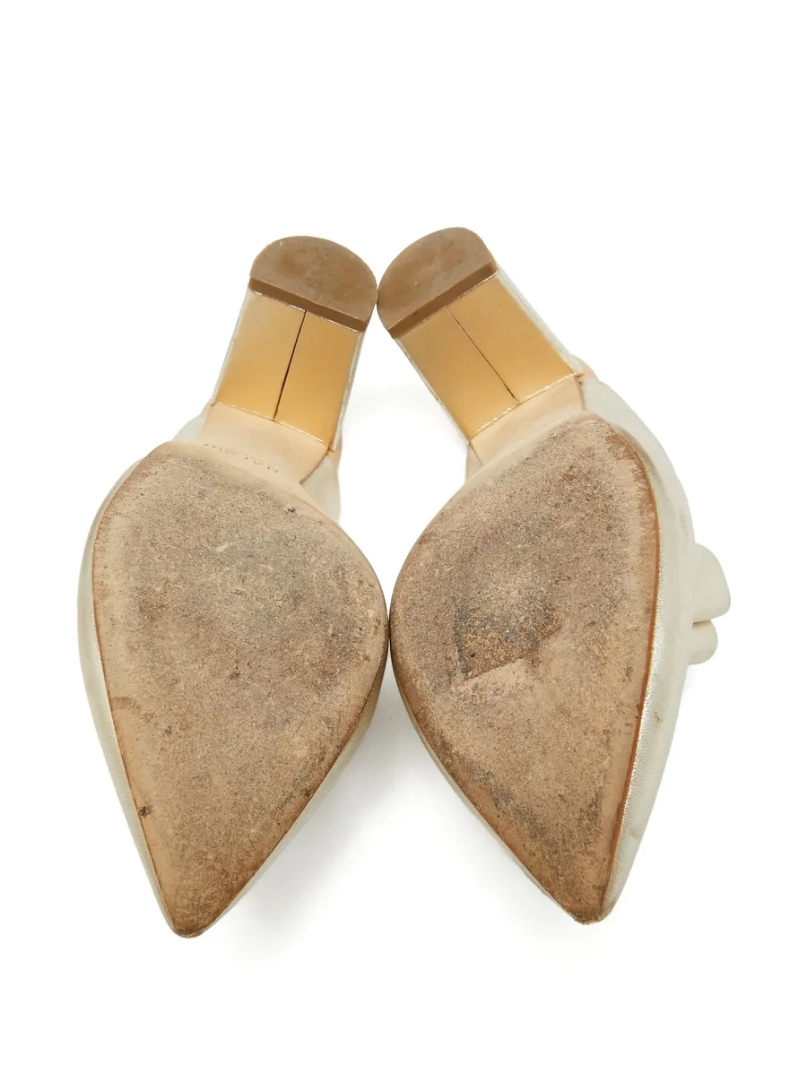 pre-owned 75mm leather mules 11