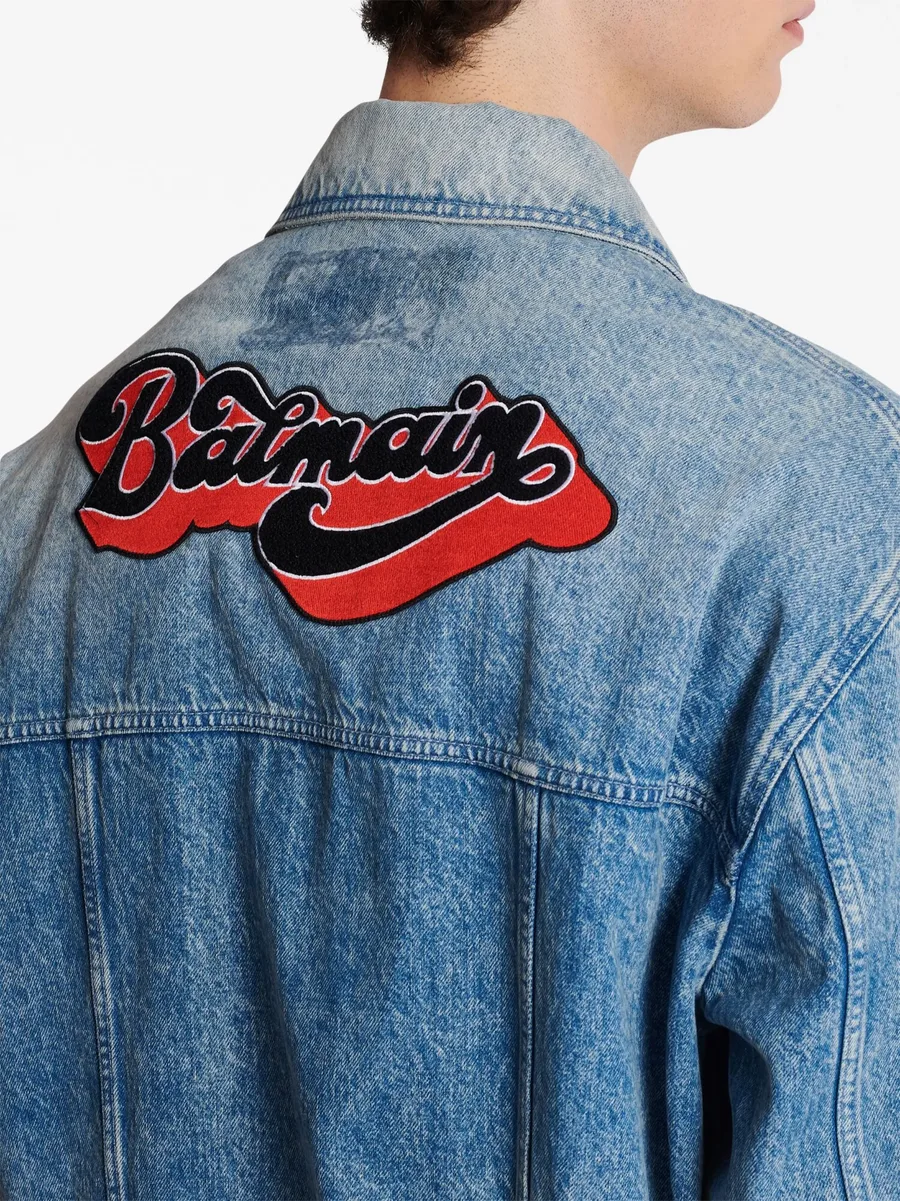 70s logo-patch denim jacket 14