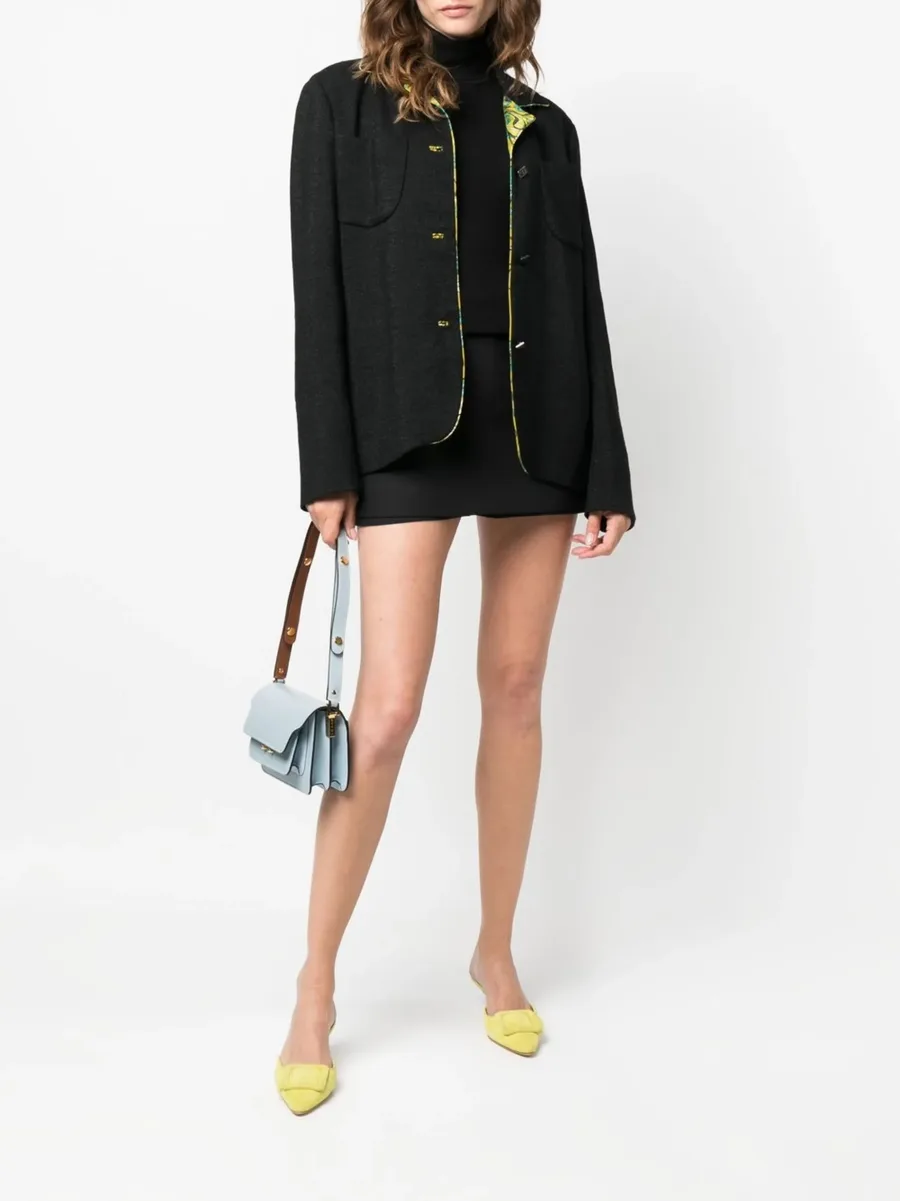шерстяной жакет (2000-е годы) с контрастной отделкой 3