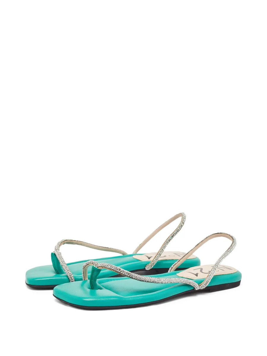 pre-owned crystal-embellished flat sandals 5