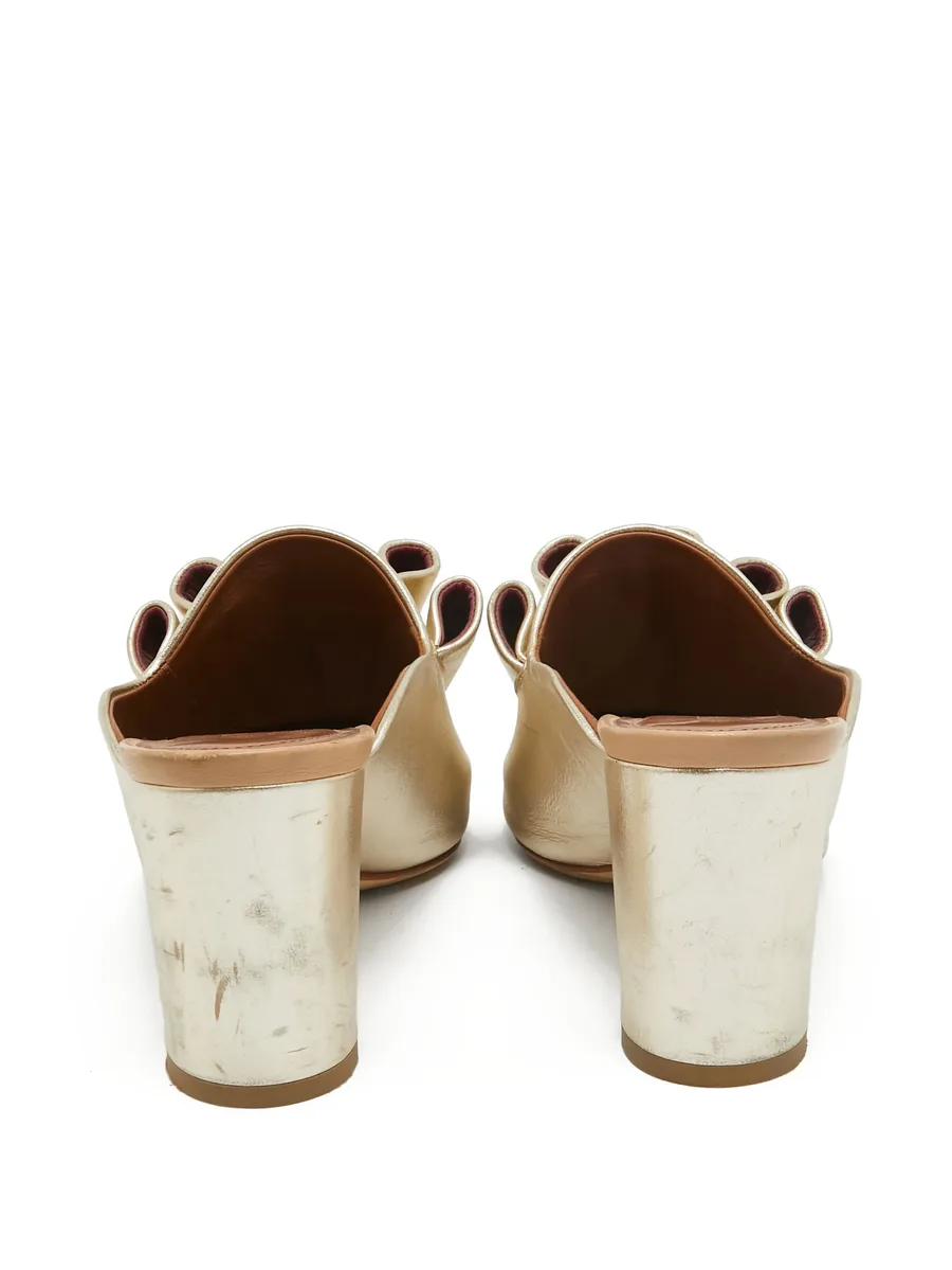 pre-owned 75mm leather mules 9