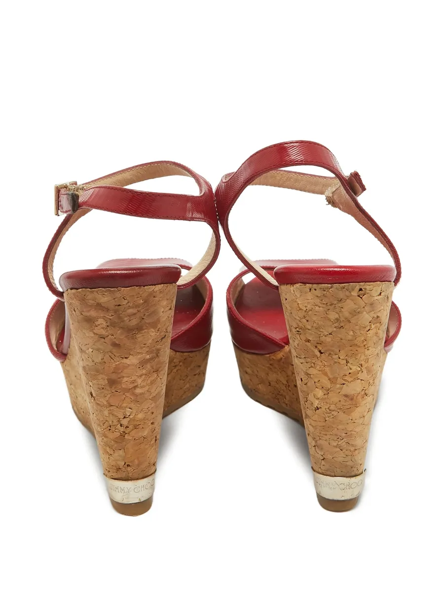 110mm leather wedge sandals 7