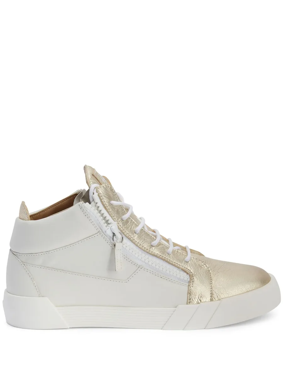 high-top leather zip-up sneakers 1