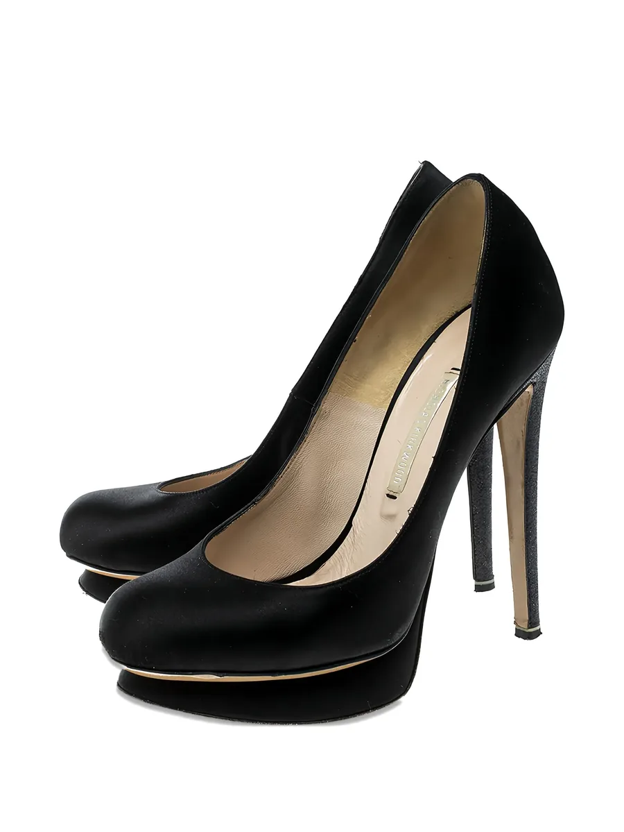 125mm satin platform pumps 4