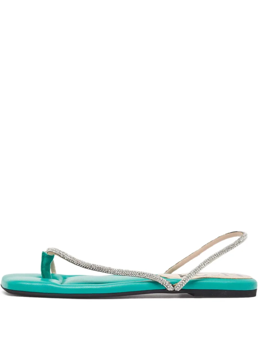 pre-owned crystal-embellished flat sandals 1