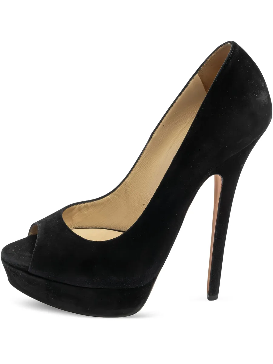 150mm suede heeled pumps 1