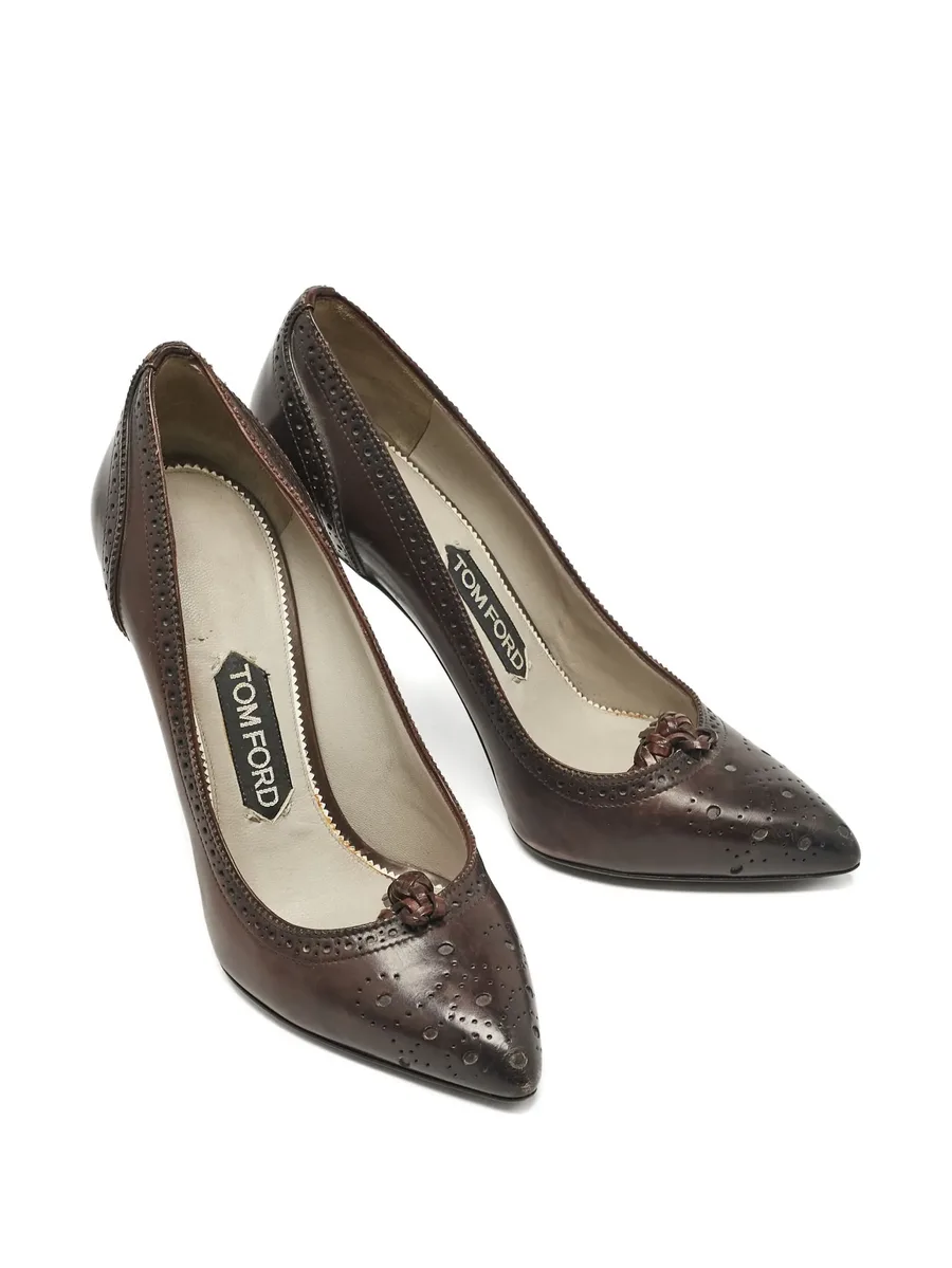 120mm brogue-detail leather pumps 7