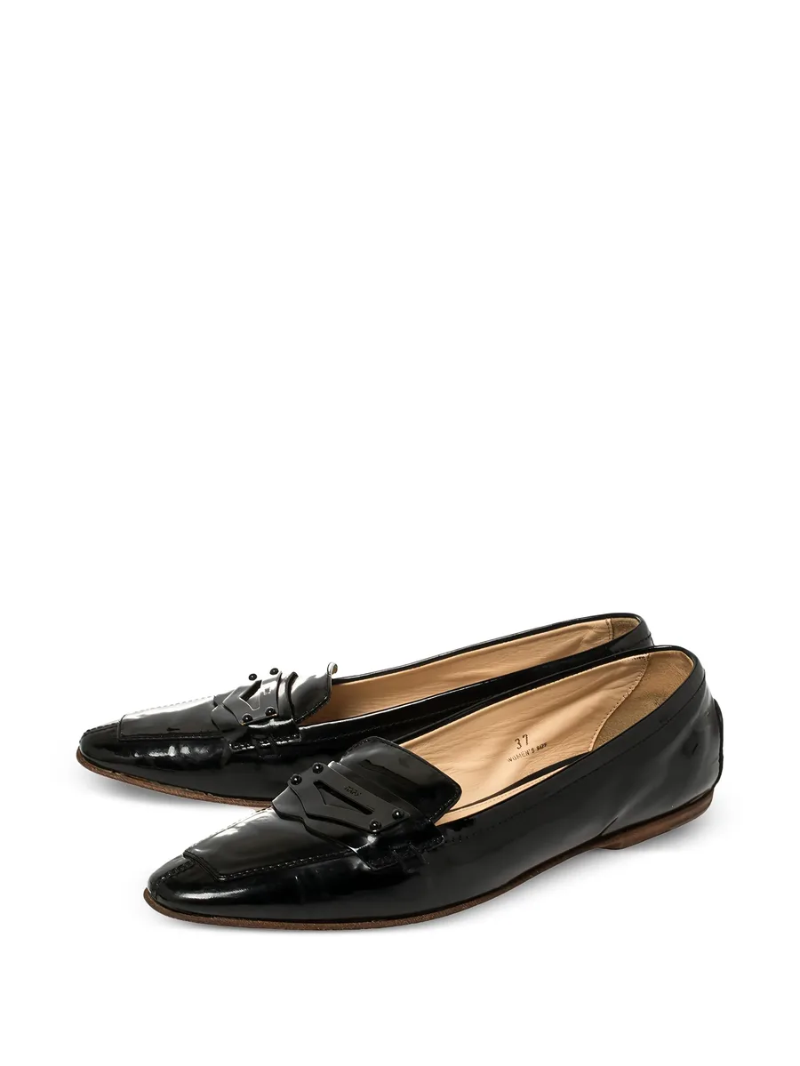 pre-owned Penny patent leather loafers 11