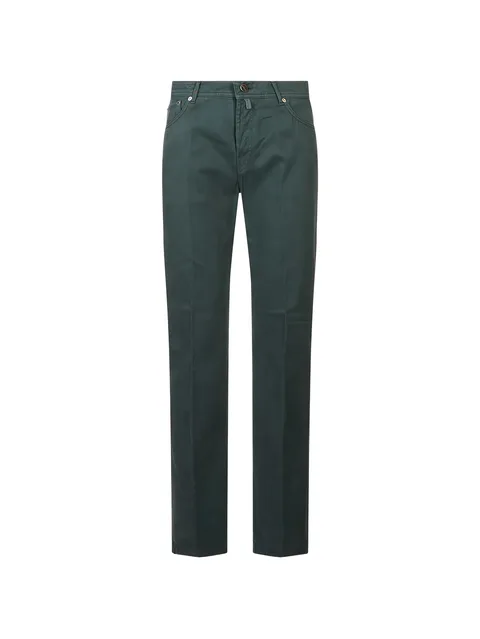 straight-leg logo-patch jeans