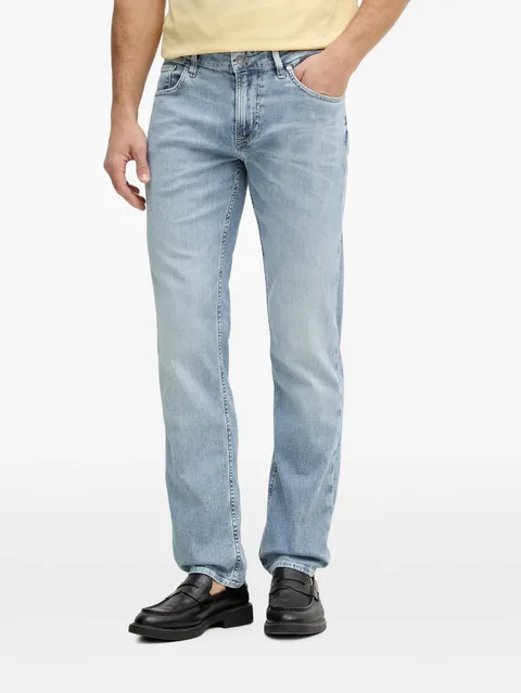 logo-patch straight-leg jeans