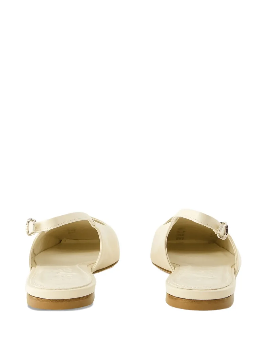 Liya slingback leather flat pumps 5