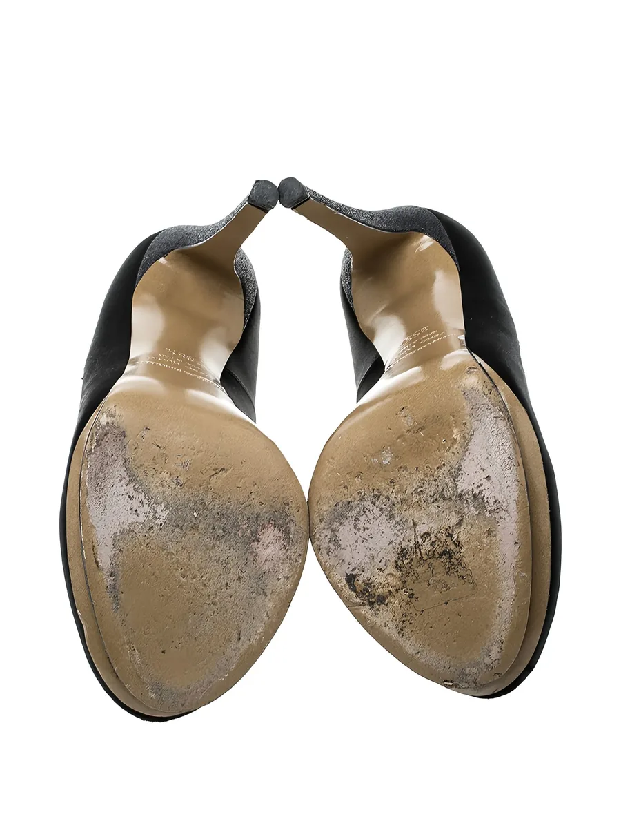 125mm satin platform pumps 5