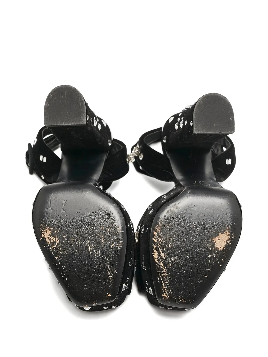 velvet embellishment sandals 8
