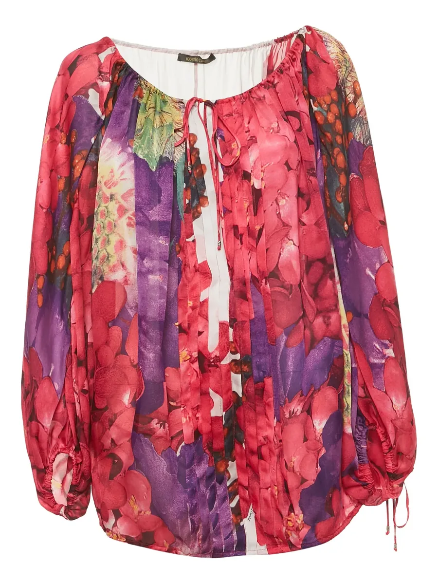floral-print pleated blouse 1