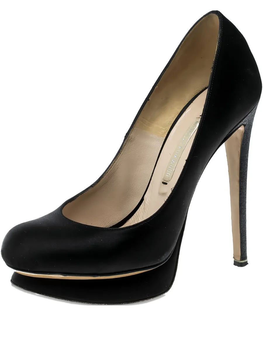 125mm satin platform pumps 1