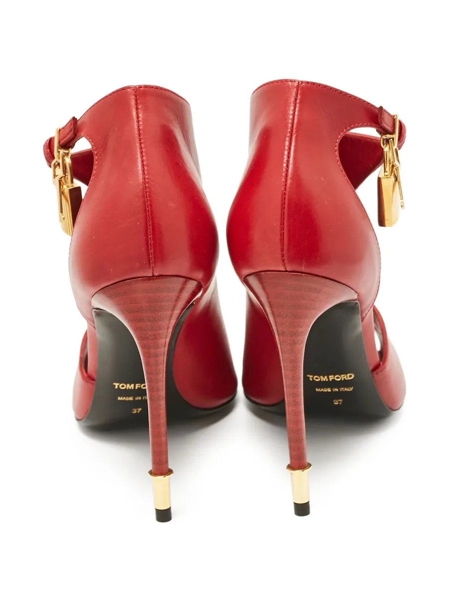 pre-owned 110mm padlock-detail boots 8