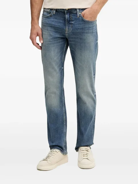 logo-patch straight-leg jeans