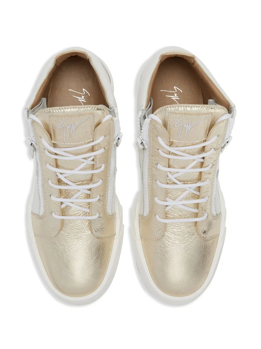 high-top leather zip-up sneakers 7