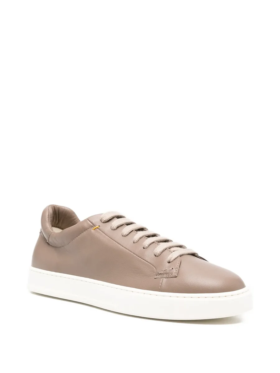 taupe leather sneakers 3