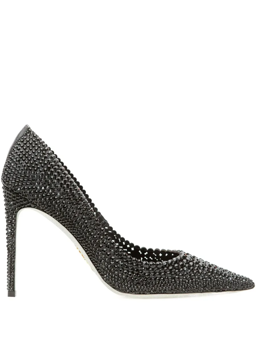 crystal-embellished pointed-toe pumps 1