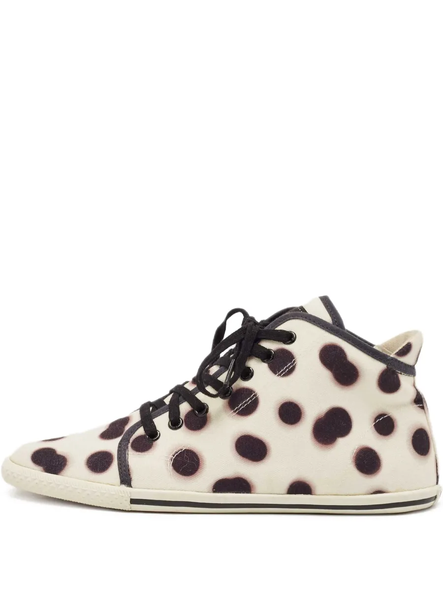 Pre-owned polka-dot high-top sneakers 1