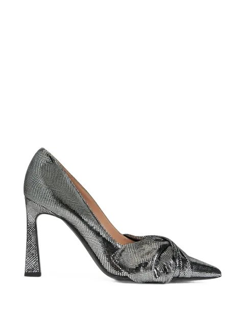 knot-detail pointed-toe pumps