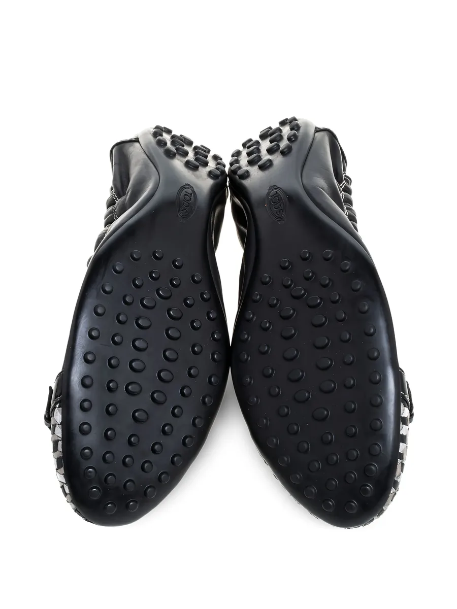 pre-owned checked-panel ballet flats 6