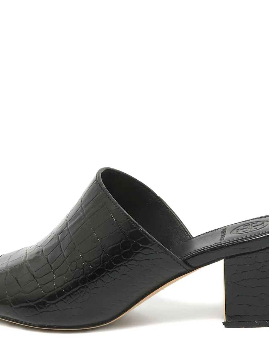 50mm croc-embossed leather mules 4