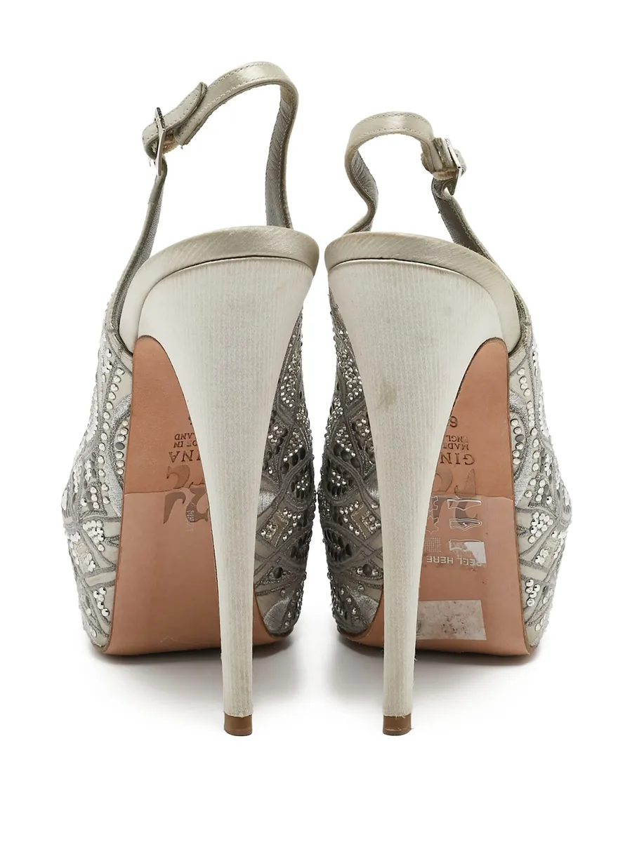 150mm peep-toe heeled pumps 6