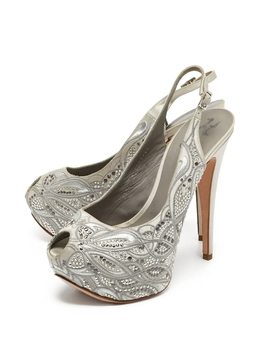 150mm peep-toe heeled pumps 8