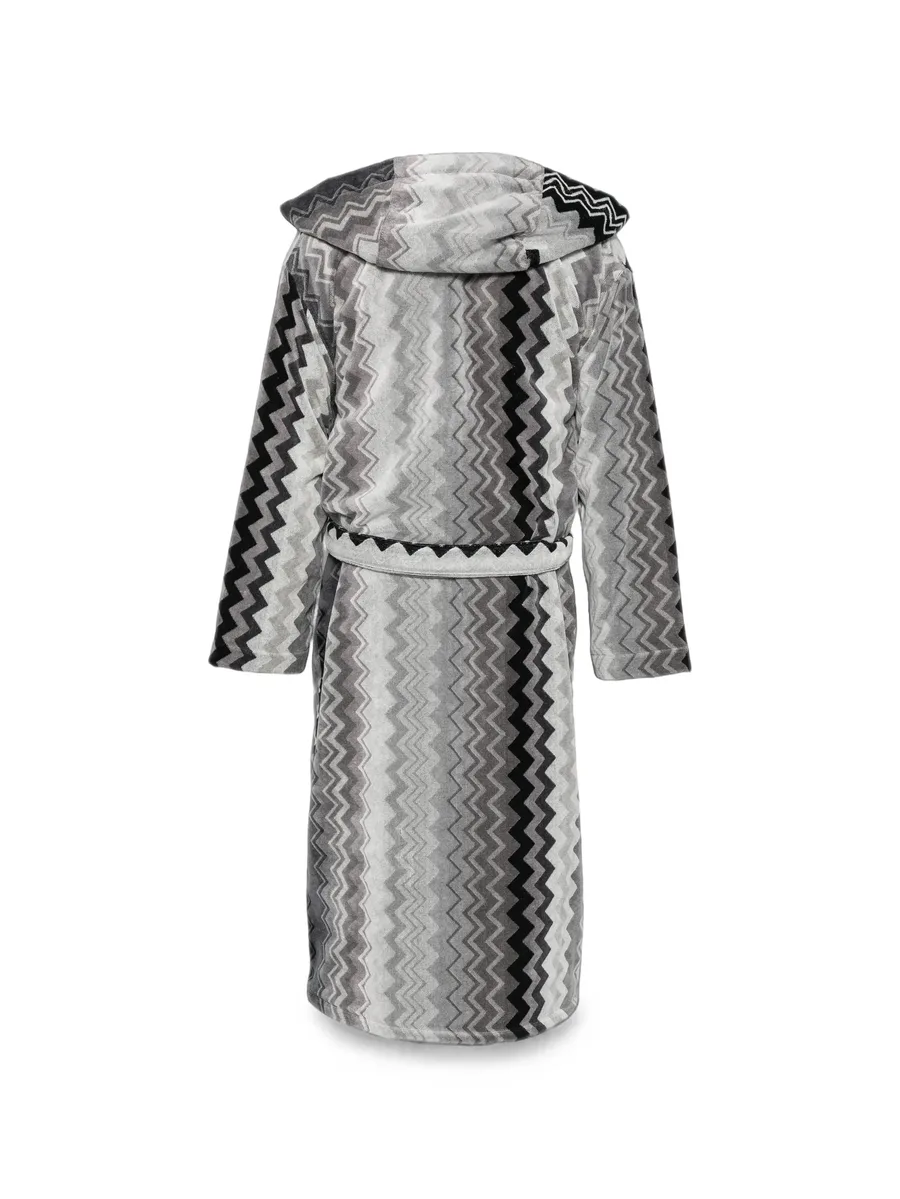 chevron-print hooded bathrobe 2