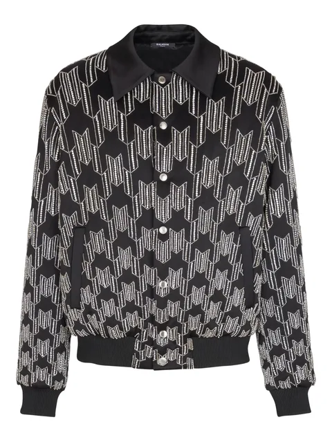 crystal embroidery bomber jacket