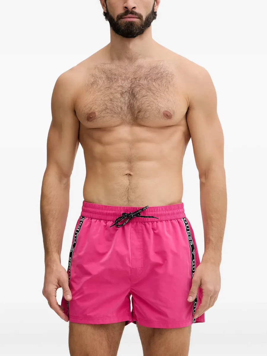 logo-tape drawstring swim shorts 3