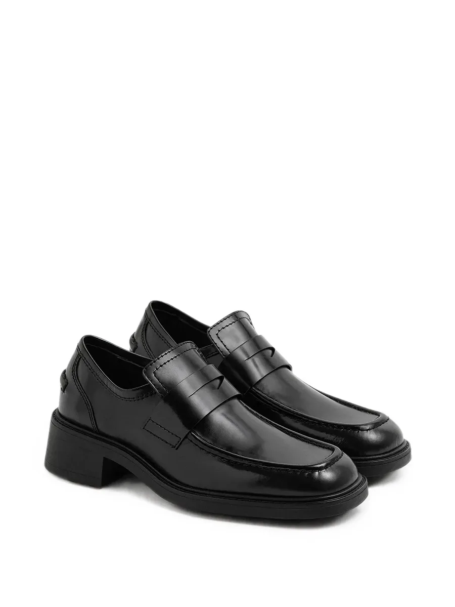 Amelia square-toe block-heel loafers 2