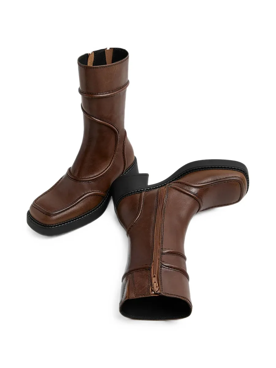 Malene panelled square-toe boots 3