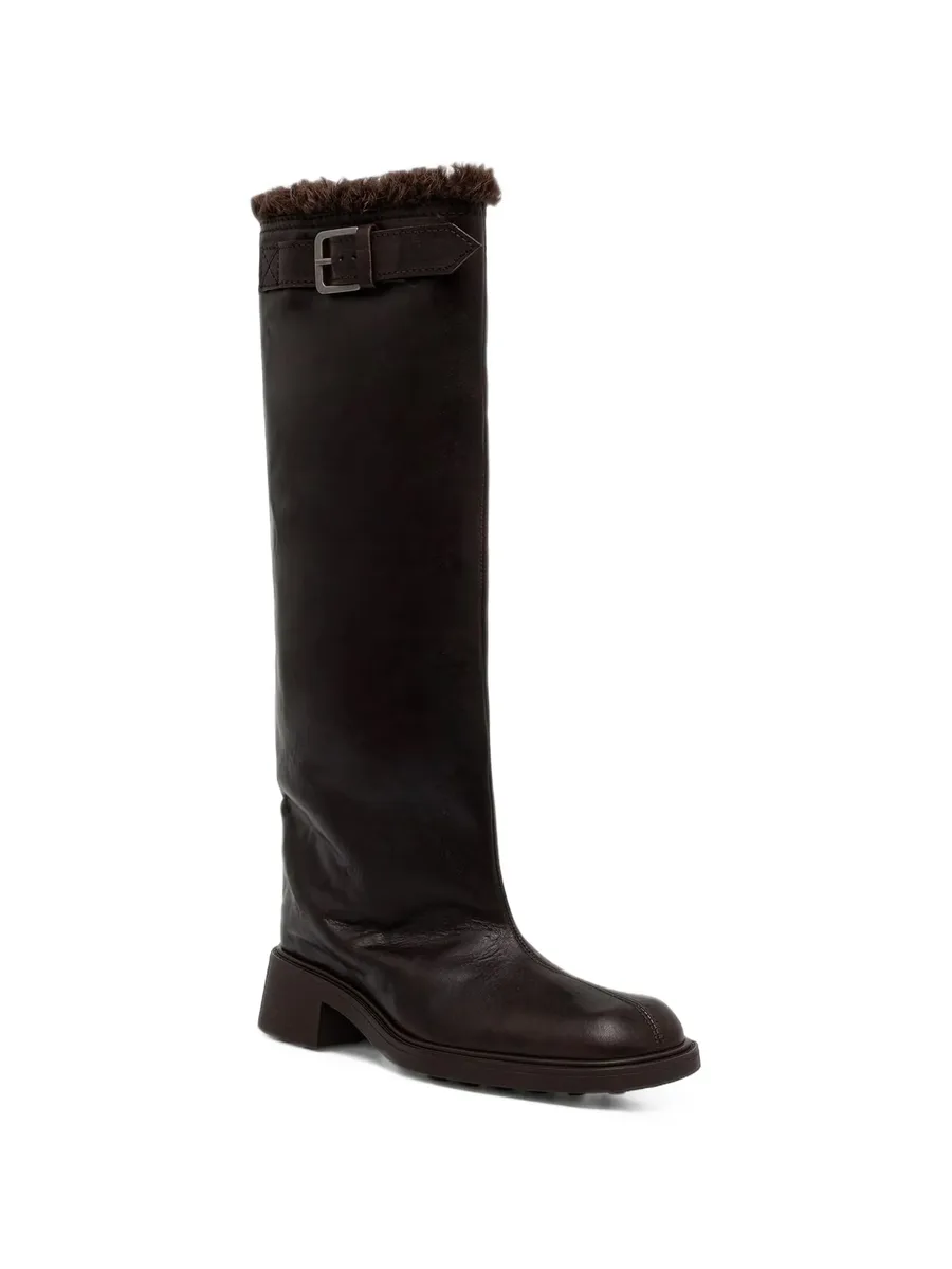 Ross buckle-detail shearling-trim boots 2