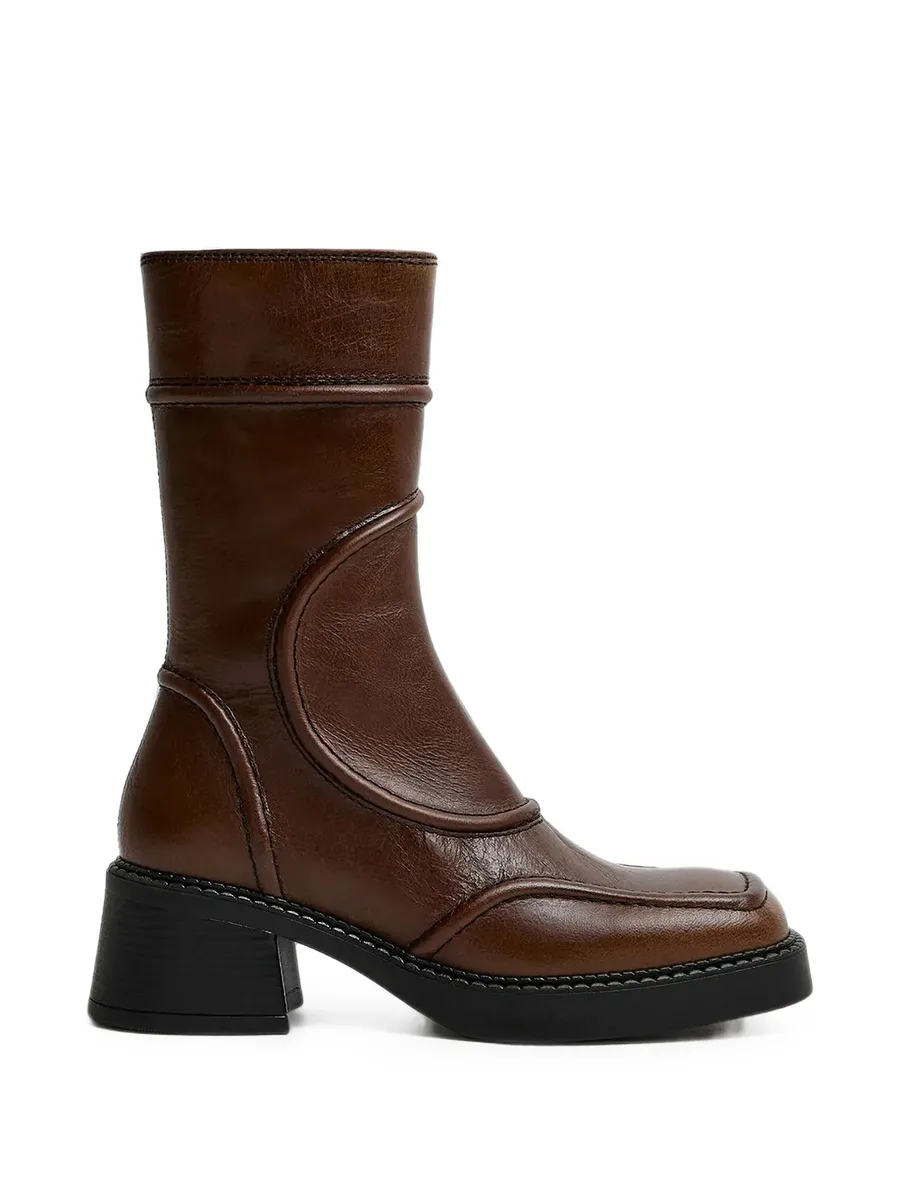 Malene panelled square-toe boots 1