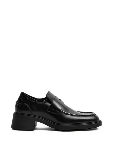 Amelia square-toe block-heel loafers