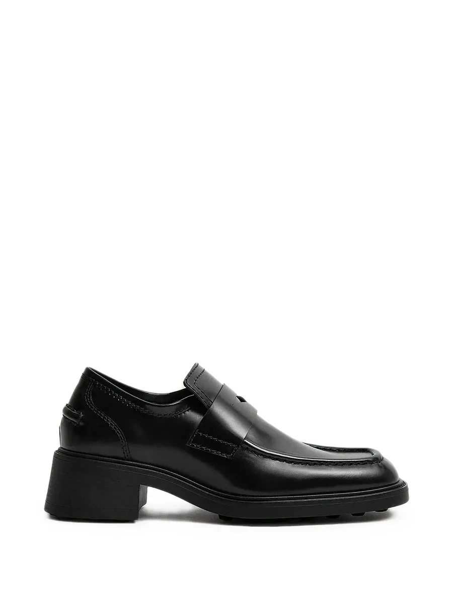 Amelia square-toe block-heel loafers 1